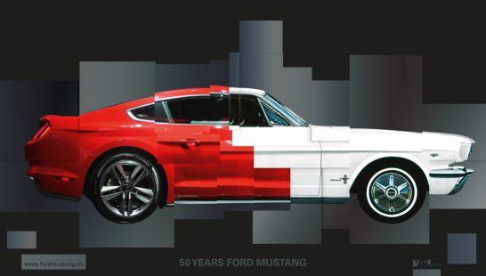 Fotocollage '50 Years Ford Mustang' 